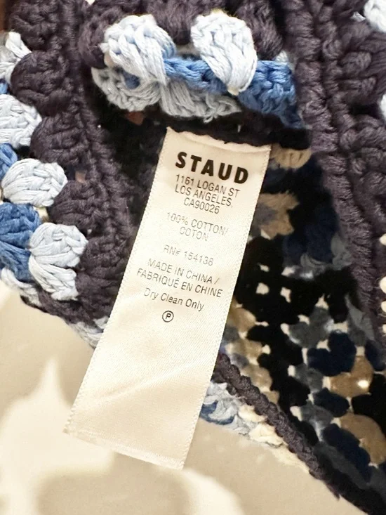 NWT Staud Brazing Cotton Crochet Granny Square Mini Skirt in Acid Cobalt Size XL - Picture 12 of 12